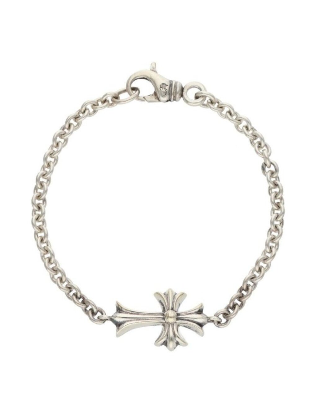 Chrome Hearts Chn Tny CH Crs Tiny CH Cross Chain Silver Bracelet